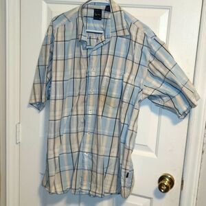 VINTAGE KARL KANI BUTTON DOWN PLAID SHIRT SIZE XL